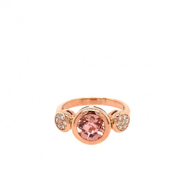 Ring, Rotgold, 585/-,Morganit pink
