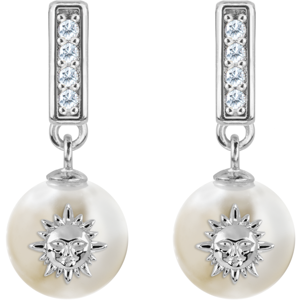 Ohrstecker Silber 925, imitierte Perle Topas, SE-O177A