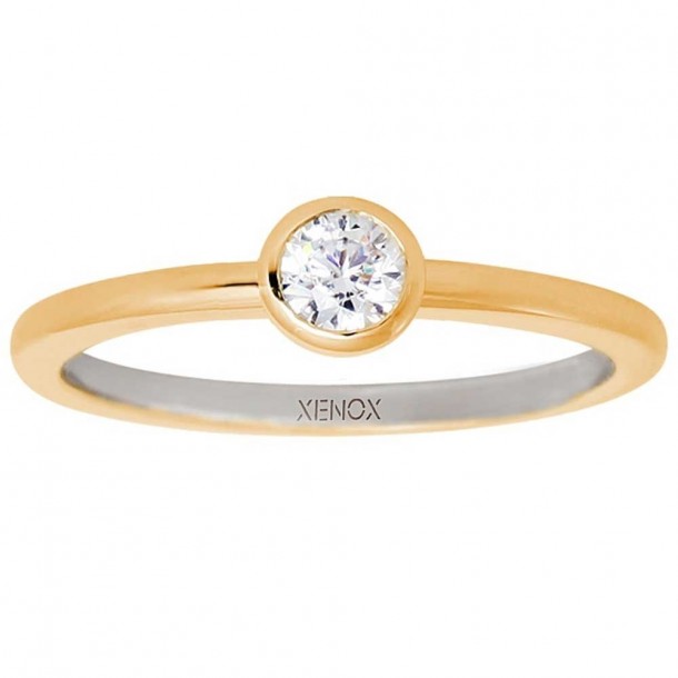 Xenox Ring Silber vergoldet, XS7279G/52