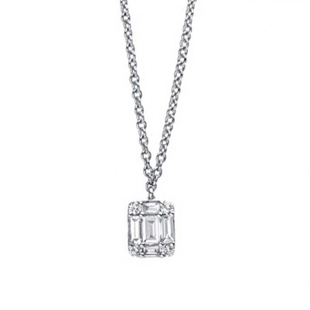 Collier Diamant Baguette 750/- WG