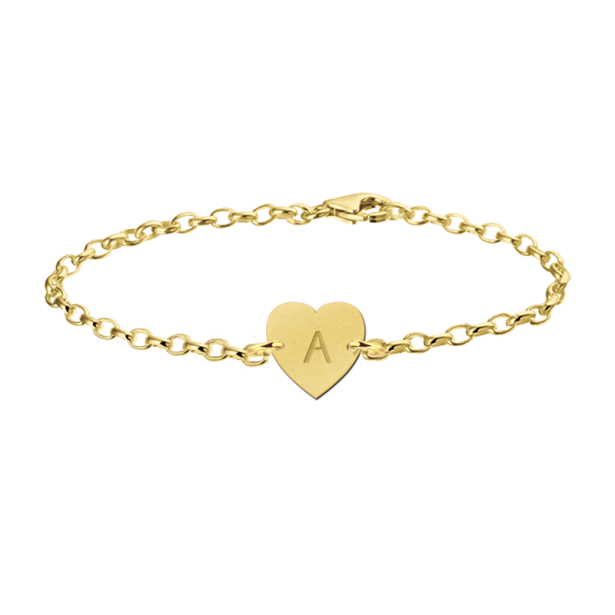 Geschenkidee - Goldenes Armband Herz mit Buchstaben