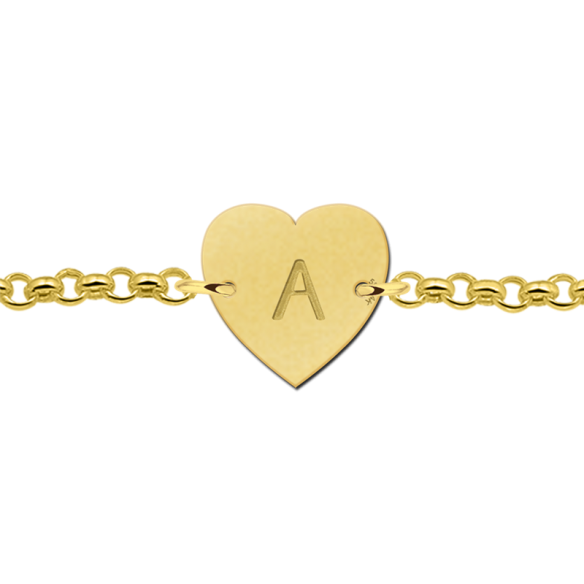 Goldenes Armband Herz mit Buchstaben