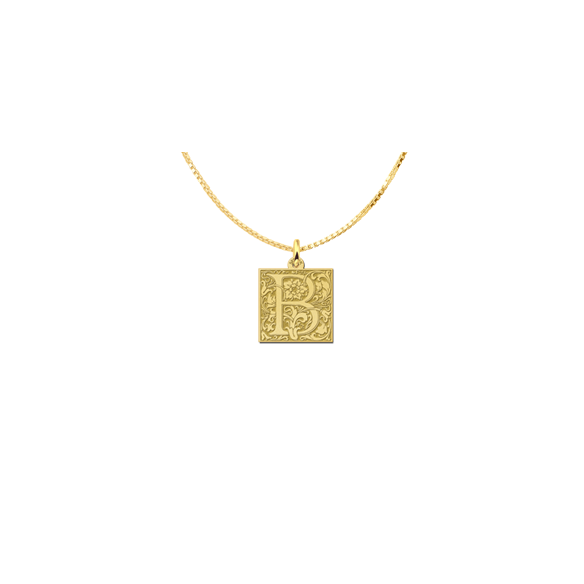 Viereckige Ketten mit Buchstaben aus Gold