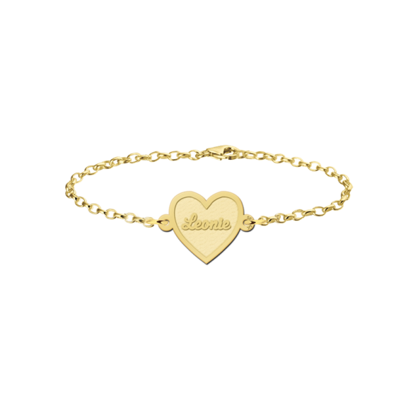 Gold Armband mit Herz - personalisierbar mit deiner Wunschgravur