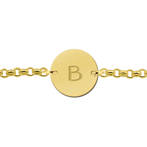 Buchstaben Armband Gold rund