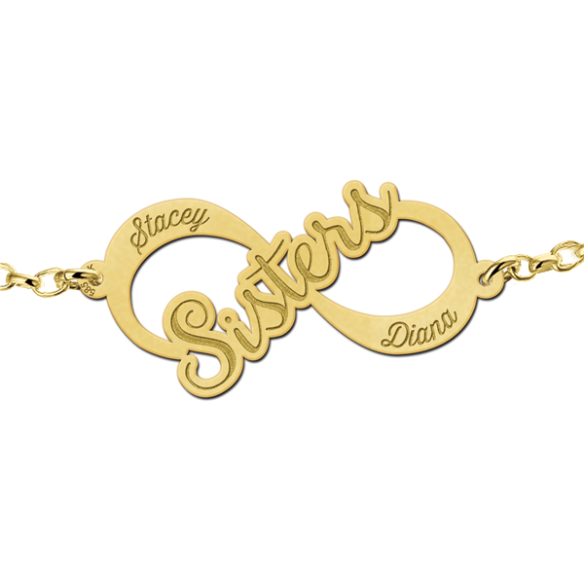 Infinity Armband "Sisters" Gold