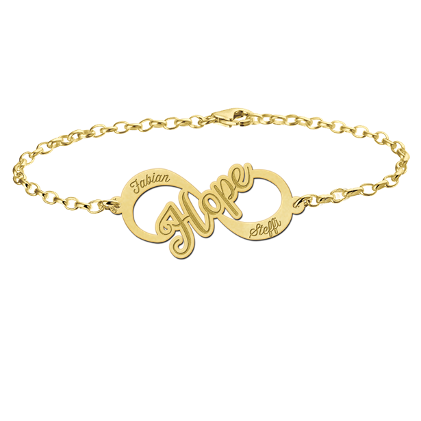Geschenkidee - Infinity Armband "Hope" Gold