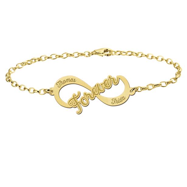 Geschenkidee - Infinity Armband "Forever" Gold