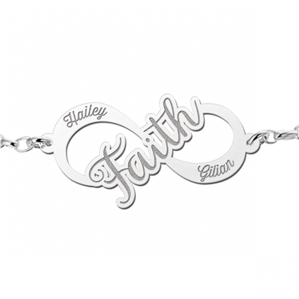 Infinity Armband "Faith" Silber