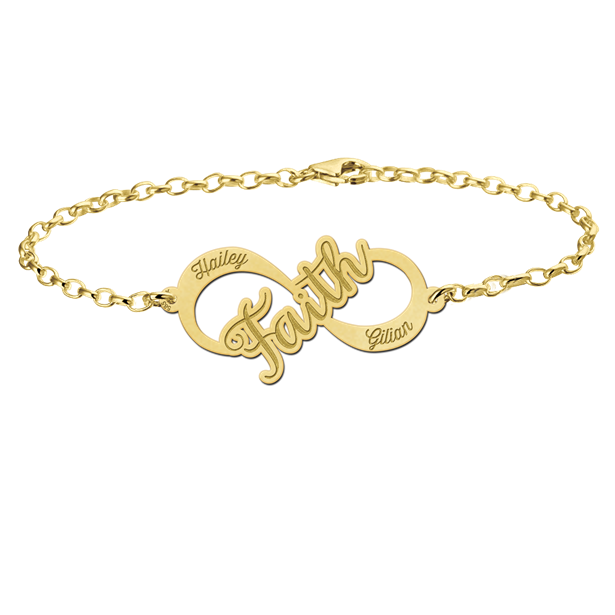 Geschenkidee - Infinity Armband "Faith" Gold
