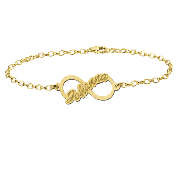 Geschenkidee - Infinity Armband mit deinem Namen in Gold