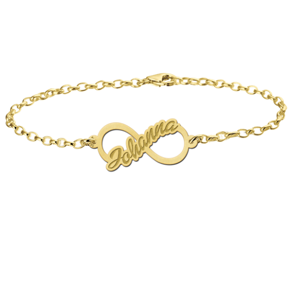 Infinity Armband mit deinem Namen in Gold