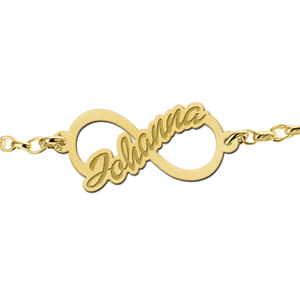 Infinity Armband mit deinem Namen in Gold
