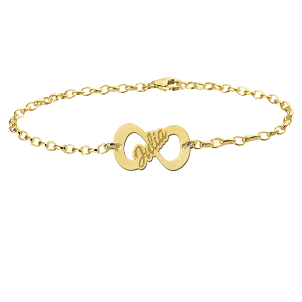 Geschenkidee - Infinity Armband mit deinm Namen Gold