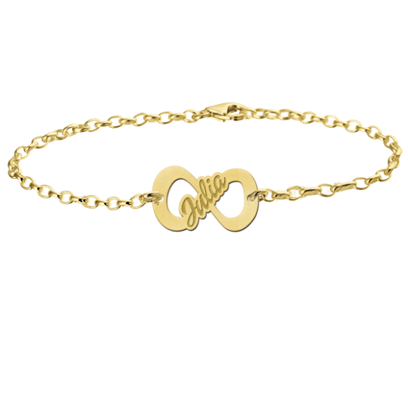Infinity Armband mit deinm Namen Gold