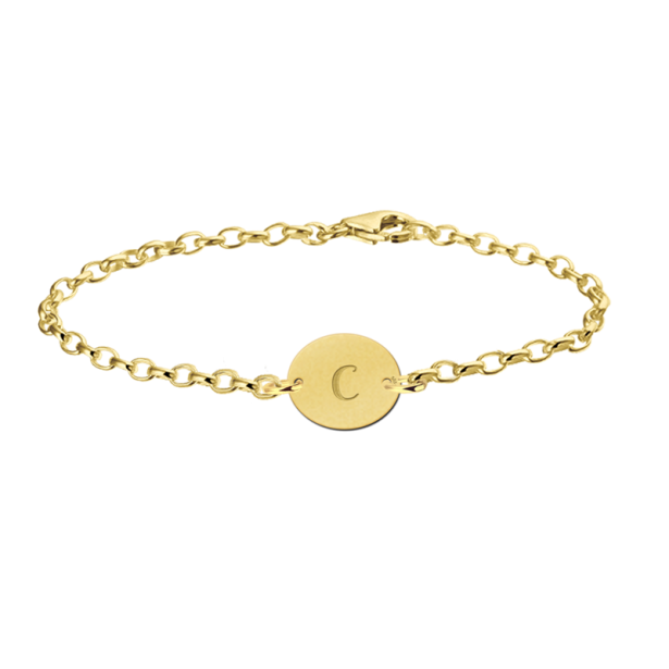 Geschenkidee - Buchstaben Armband Gold oval