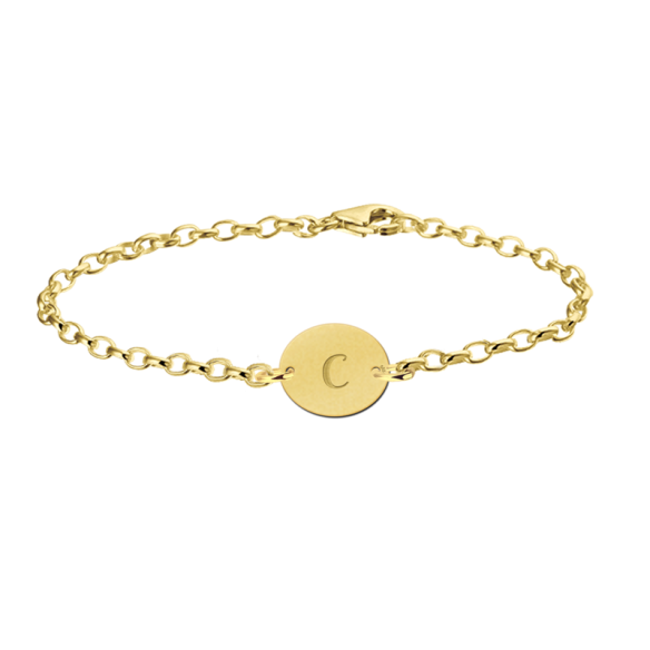 Buchstaben Armband Gold oval