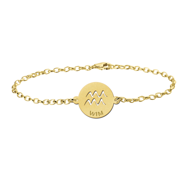 Geschenkidee - Sternzeichen Armband Wassermann Gold