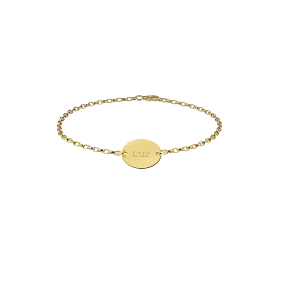 Goldenes Armband mit deinem Namen Oval