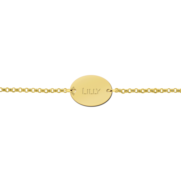 Goldenes Armband mit deinem Namen Oval
