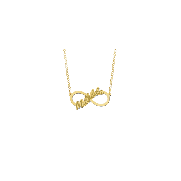Geschenkidee - Infinity Kette mit geschriebenen Namen Gold
