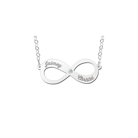 Infinity Kette mit Namen - Zirkonia Silber