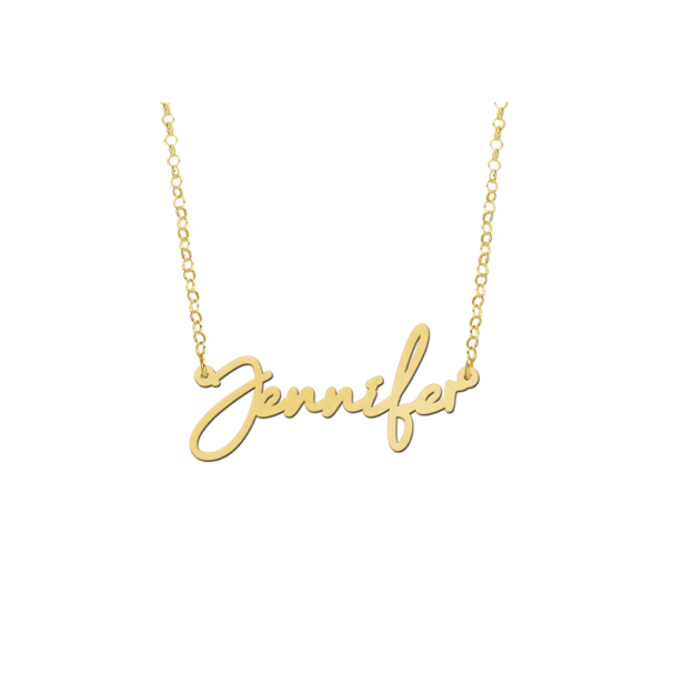 Geschenkidee - Namenskette mit Wunschgravur  in Gold