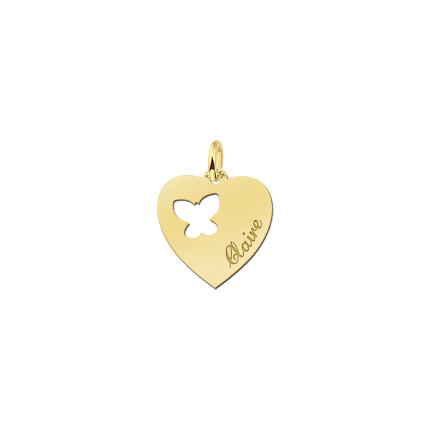 Geschenkidee - Goldenes Gravurplättchen mit Schmetterling