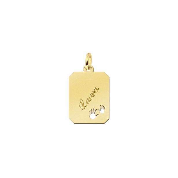 Geschenkidee - Kettenanhänger Gold mit Händchen